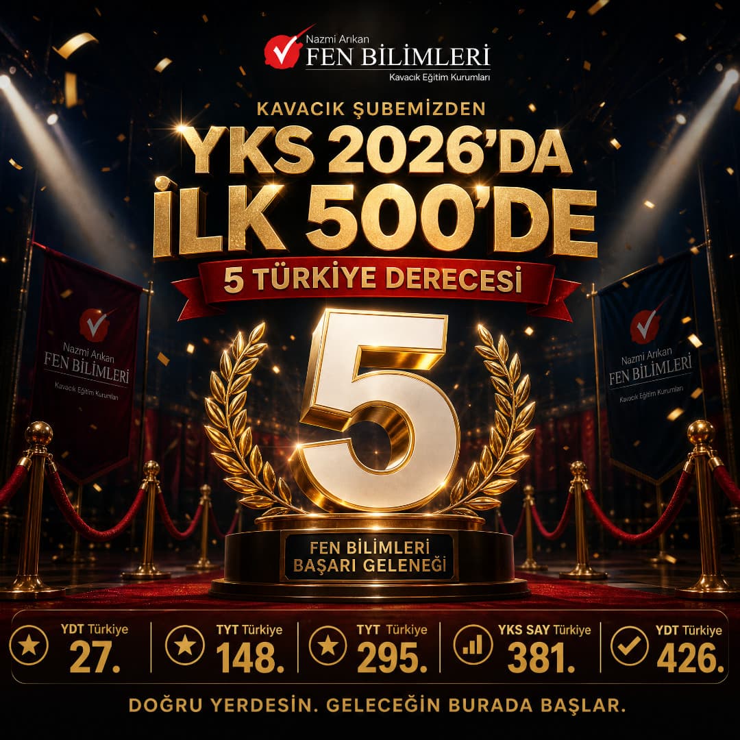 Kavacık Fen Bilimleri — 2026 YKS'de İlk 500'de 5 Türkiye derecesi